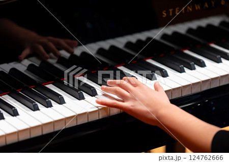 ピアノを演奏者の手 124762666