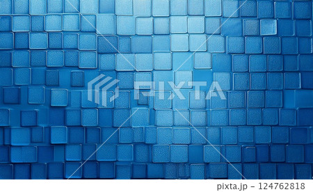 清潔感あるブルータイルパターン 124762818