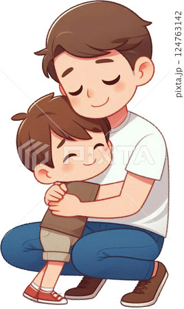 happy family hug 124763142