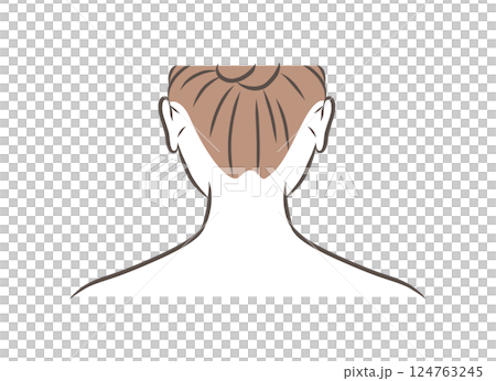 女性頸背向後的插圖素材 124763245