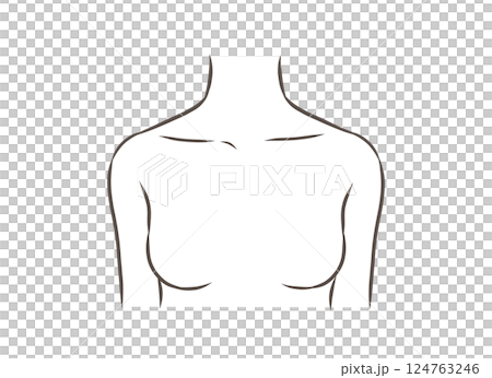 裸體女人的半身插圖 124763246