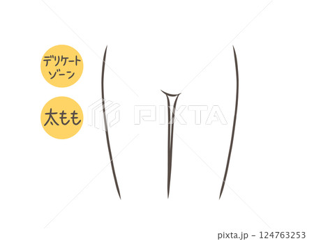 正面から見た女性の下半身のパーツイラスト 124763253