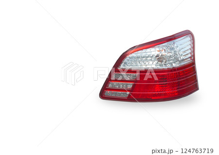 Car tail lights separated from the background with LED technology to reflect light, energy saving and good quality. Photo Car tail lights separated from the background with LED technology to reflect light, energy saving and good quality. Photo 124763719