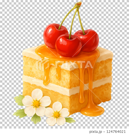 cheesecake cake with cherry  124764021