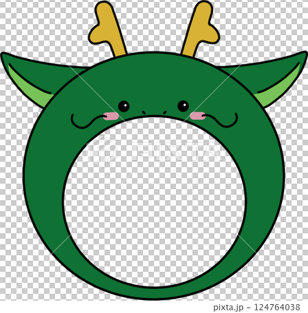 Dragon animal face - can be used as decoration or as a sticker with a child's photo 124764038