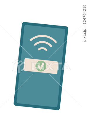 Payment phone icon. Cash transfer with wallet. Digital finance, flat graphic, suitable for business concepts and online transactions. Payment phone icon. Cash transfer with wallet. Digital finance, flat graphic, suitable for business concepts and online transactions. 124764219