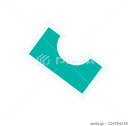 Brutalist geometric shape sticker. Bold abstract shape with minimal form. Modern design element, y2k aesthetic, perfect for contemporary graphic projects. 124764259