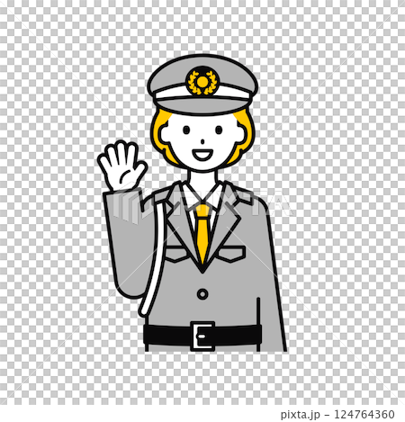 Upper body pose_simple security guard woman 02 Upper body pose_simple security guard woman 02 124764360