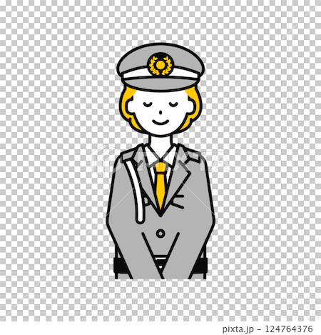 Upper body pose_simple security guard woman 18 124764376