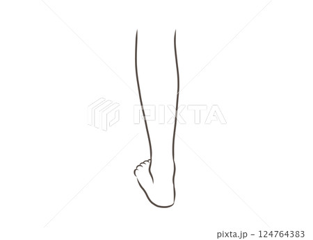 後ろから見た女性の脚のパーツイラスト 後ろから見た女性の脚のパーツイラスト 124764383