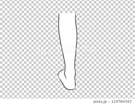 後ろから見た女性の脚のパーツイラスト 後ろから見た女性の脚のパーツイラスト 124764383