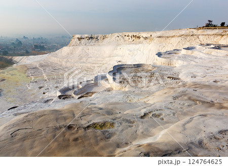 Travertines mountains of Pamukkale in Turkey. Travertines mountains of Pamukkale in Turkey. 124764625