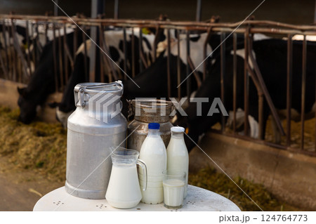 Composition of dairy products on table Composition of dairy products on table 124764773