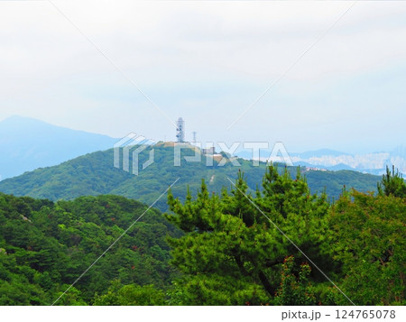 a view from the top of a mountain 124765078