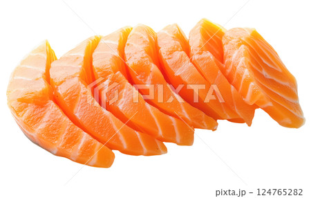 Sliced fresh salmon isolated on white background png transparent clipart. Sliced fresh salmon isolated on white background png transparent clipart. 124765282
