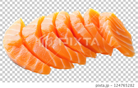 Sliced fresh salmon isolated on white background png transparent clipart. Sliced fresh salmon isolated on white background png transparent clipart. 124765282