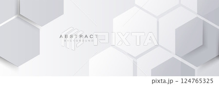 White Hexagon Abstract Background with Clean Minimal Design White Hexagon Abstract Background with Clean Minimal Design 124765325