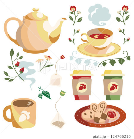 おしゃれなカフェのイラスト素材 124766210