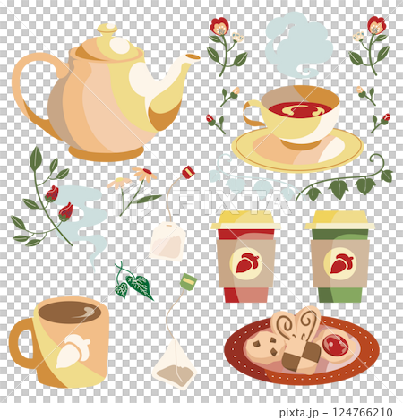 おしゃれなカフェのイラスト素材 124766210