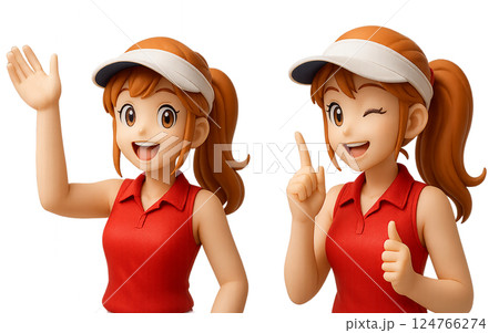 女子ゴルファー-案内とひらめき 124766274