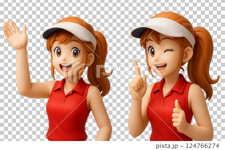 女子ゴルファー-案内とひらめき 124766274