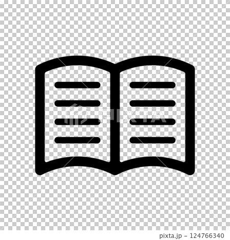 見開きの本のアイコンイラスト 見開きの本のアイコンイラスト 124766340