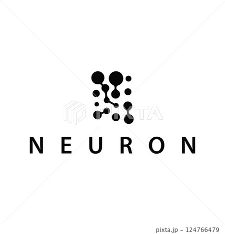cell neuron technology logo design illustration data simple abstract modern template brand product 124766479