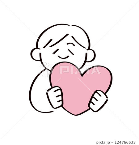 ハートを持った人のイラスト 124766635