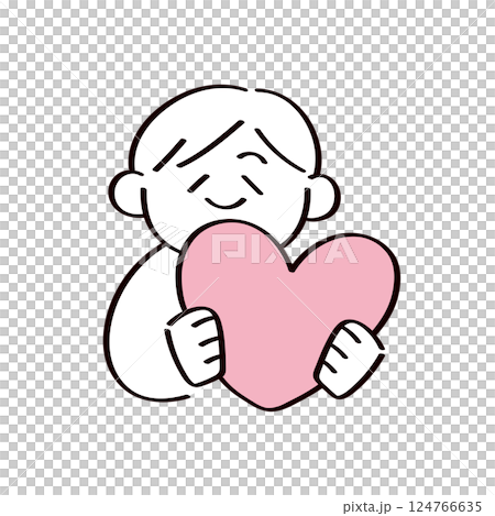 ハートを持った人のイラスト 124766635
