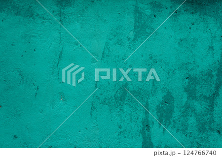 Aqua color cement wall background and texture, summer color 124766740
