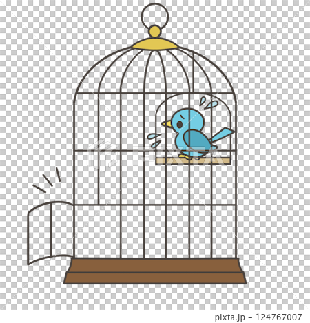 鳥在敞開的鳥籠裡 鳥在敞開的鳥籠裡 124767007