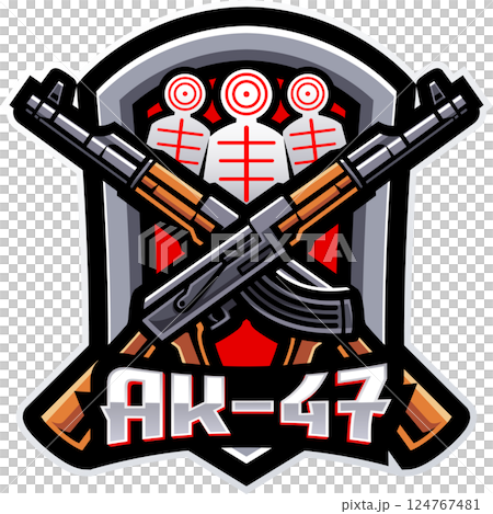 Ak-47 Rifle mascot Ak-47 Rifle mascot 124767481