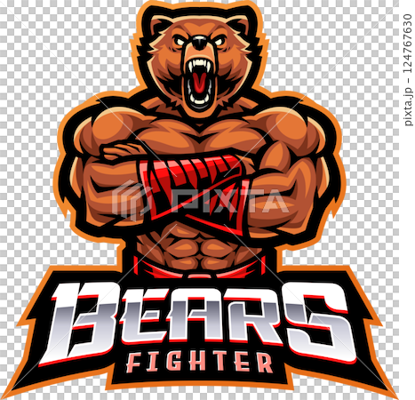 Bear fighter mascot Bear fighter mascot 124767630