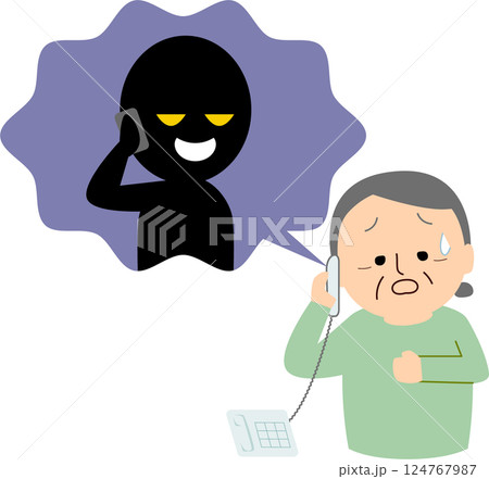 詐欺電話　オレオレ詐欺　おばあさん 124767987
