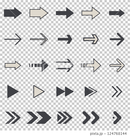 Illustration material: various arrow illustration set Illustration material: various arrow illustration set 124768144