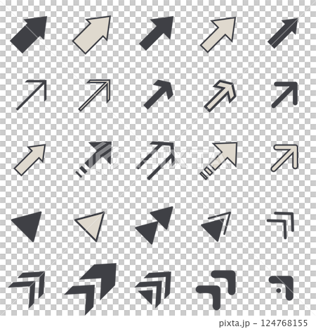 イラスト素材：いろいろ矢印イラストセット 124768155