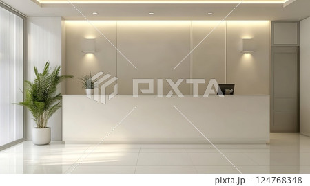 明るい受付カウンター 124768348