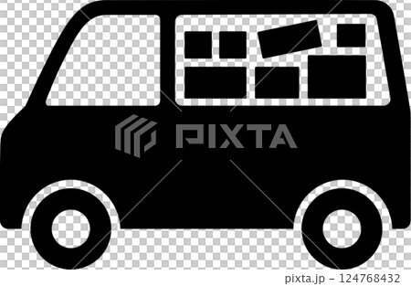 軽自動車を使用した宅配便のアイコン 軽自動車を使用した宅配便のアイコン 124768432
