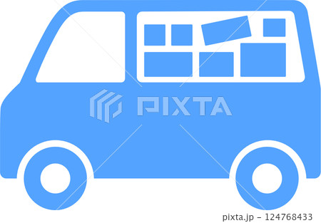 軽自動車を使用した宅配便のアイコン 124768433
