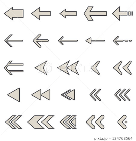 イラスト素材：いろいろ矢印イラストセット 124768564