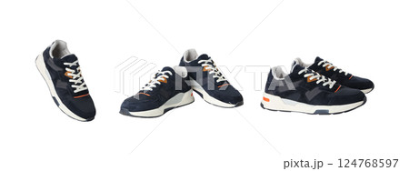 Sport shoes designed for casual wear, enhancing comfort and style, isolated on white 124768597