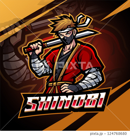 Shinobi esport mascot logo design 124768680