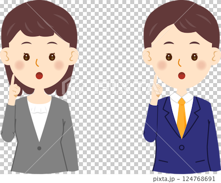 Questions of men and women in suits 124768691