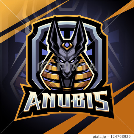 Anubis head esport mascot logo design 124768929
