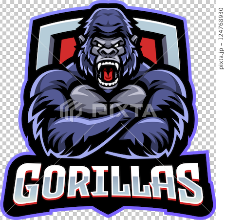 Gorilla esport mascot 124768930