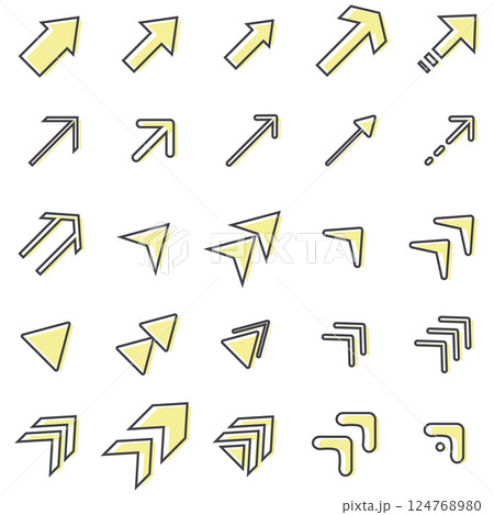 イラスト素材：いろいろ矢印イラストセット 124768980