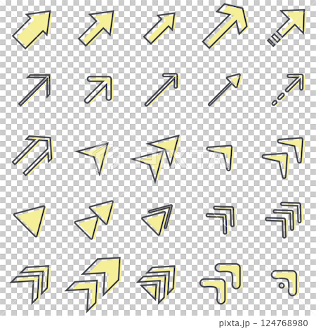 イラスト素材：いろいろ矢印イラストセット 124768980