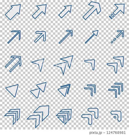 イラスト素材：いろいろ矢印イラストセット 124768981