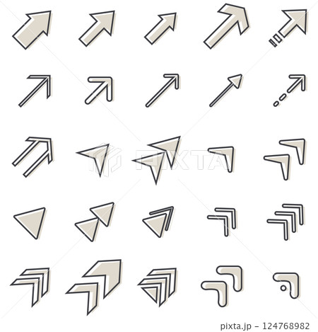 イラスト素材：いろいろ矢印イラストセット 124768982
