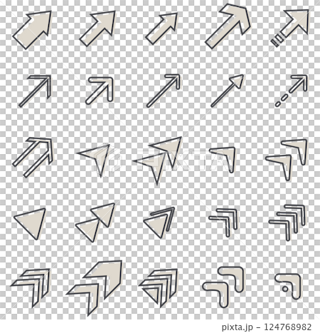 イラスト素材：いろいろ矢印イラストセット 124768982